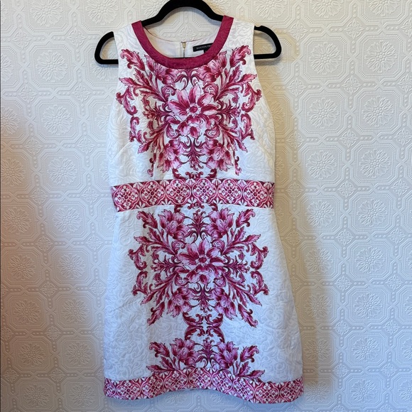 Boston Proper Tile Print Textured Jacquard Sheath Dress Size 14 - Picture 6 of 8